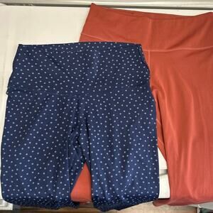 Nike Dri-FIT Women Athletic Yoga Leggings Lot of 2 Size Medium Navy & Terracotta